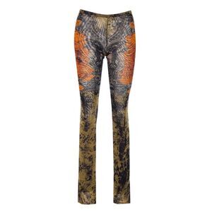 Jean Paul Gaultier Women Stretchy, Straight-Leg Flared Pants With Graphic Print